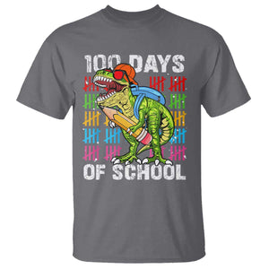 100th Day Of School T Shirt 100 Days Dino Dinosaur TS10 Charcoal Print Your Wear