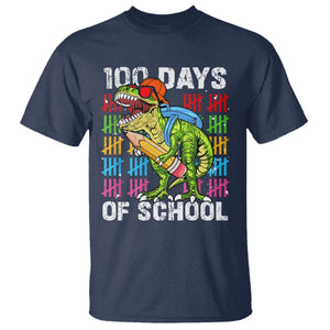 100th Day Of School T Shirt 100 Days Dino Dinosaur TS10 Navy Print Your Wear