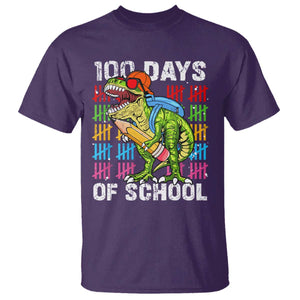 100th Day Of School T Shirt 100 Days Dino Dinosaur TS10 Purple Print Your Wear