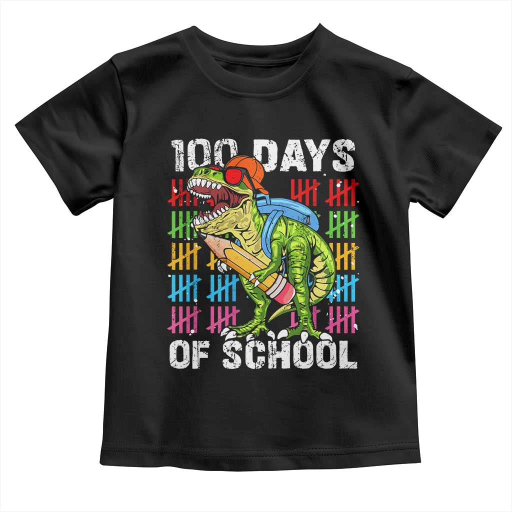 100th Day Of School Toddler T Shirt 100 Days Dino Dinosaur TS10 Black Print Your Wear