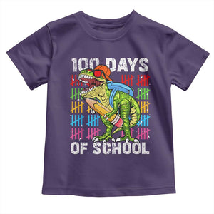 100th Day Of School Toddler T Shirt 100 Days Dino Dinosaur TS10 Purple Print Your Wear