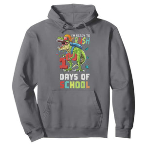 Ready To Crush 100 Days Of School Hoodie T Rex Dinosaur Boys TS10 Charcoal Print Your Wear