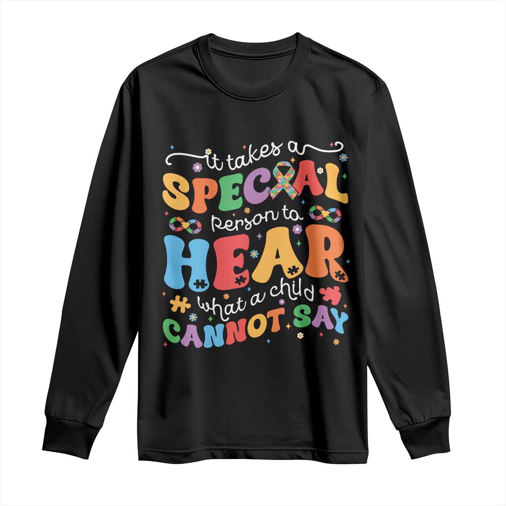 Special Education Teacher Long Sleeve Shirt Inspirational SPED Teachers Autism A Special Person TS10 Black Print Your Wear