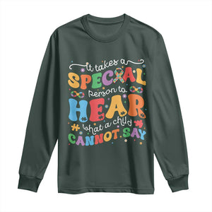 Special Education Teacher Long Sleeve Shirt Inspirational SPED Teachers Autism A Special Person TS10 Dark Forest Green Print Your Wear