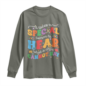 Special Education Teacher Long Sleeve Shirt Inspirational SPED Teachers Autism A Special Person TS10 Military Green Print Your Wear