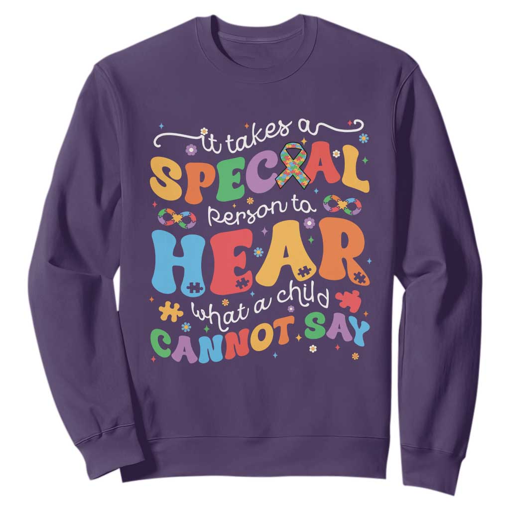 Special Education Teacher Sweatshirt Inspirational SPED Teachers Autism A Special Person TS10 Purple Print Your Wear