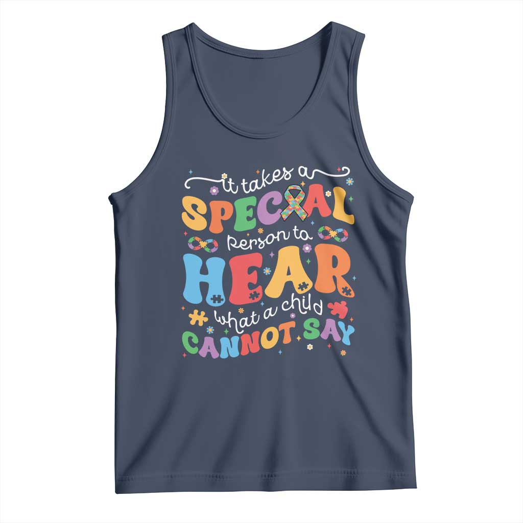 Special Education Teacher Tank Top Inspirational SPED Teachers Autism A Special Person TS10 Navy Print Your Wear