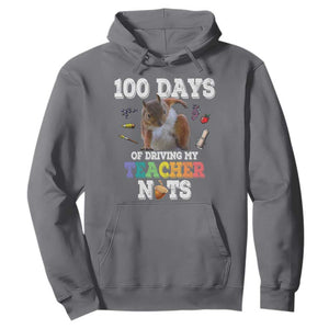 100th Day Of School Hoodie Driving My Teacher Nuts Dabbing Squirrel 100 Days TS10 Charcoal Print Your Wear