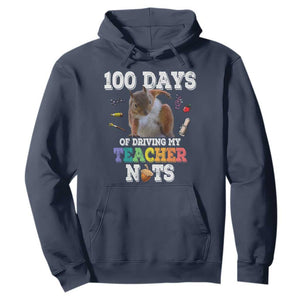 100th Day Of School Hoodie Driving My Teacher Nuts Dabbing Squirrel 100 Days TS10 Navy Print Your Wear