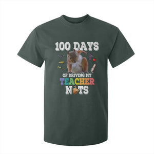 100th Day Of School T Shirt For Kid Driving My Teacher Nuts Dabbing Squirrel 100 Days TS10 Dark Forest Green Print Your Wear