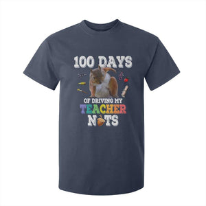 100th Day Of School T Shirt For Kid Driving My Teacher Nuts Dabbing Squirrel 100 Days TS10 Navy Print Your Wear