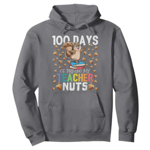 100 Days Of School Hoodie 100th Day Driving My Teacher Nuts Squirrel School TS10 Charcoal Print Your Wear