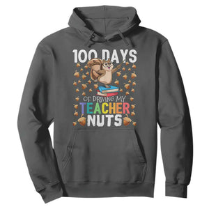 100 Days Of School Hoodie 100th Day Driving My Teacher Nuts Squirrel School TS10 Dark Heather Print Your Wear