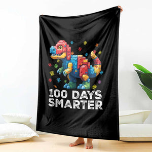 Dinosaur 100 Days Smarter Throw Blanket Building Bricks Dinosaur 100th Day Kids TS10 Print Your Wear