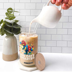 Dinosaur 100 Days Smarter Glass Can Building Bricks Dinosaur 100th Day Kids TS10 Print Your Wear