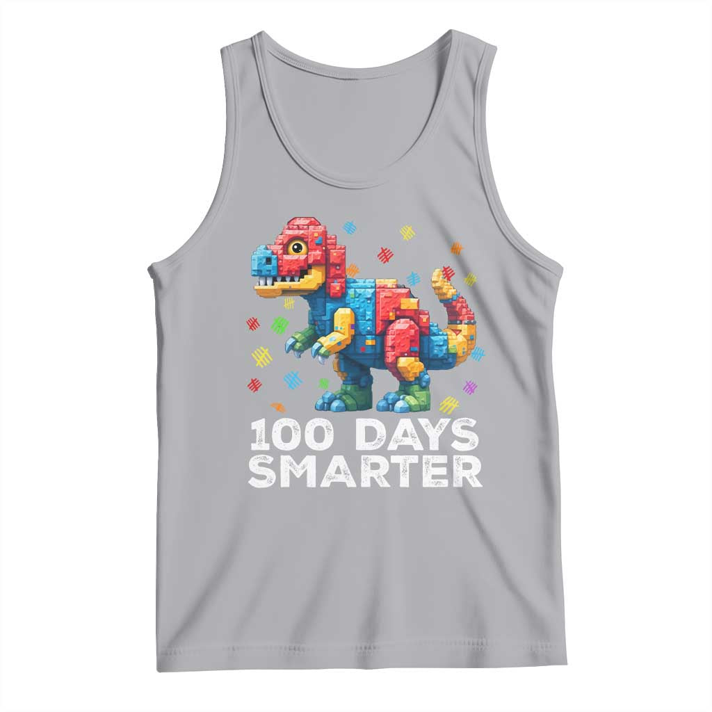 Dinosaur 100 Days Smarter Tank Top Building Bricks Dinosaur 100th Day Kids TS10 Athletic Heather Print Your Wear