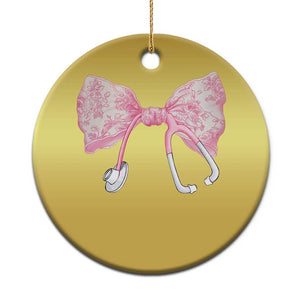 Pink Coquette Nurse Christmas Ornament Toile de Jouy Stethoscope Bow TS10 Print Your Wear