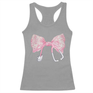 Pink Coquette Nurse Racerback Tank Top Toile de Jouy Stethoscope Bow TS10 Sport Gray Print Your Wear