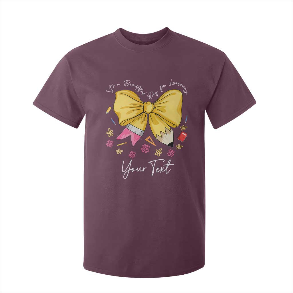 Personalized Teacher Coquette Bow T Shirt For Kid Custom Name Cute Teacher Appreciation Gift TS10 Maroon Print Your Wear
