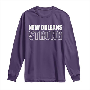 Nola Strong Long Sleeve Shirt Volunteer Support New Orleans Louisiana 2025 TS10 Purple Print Your Wear