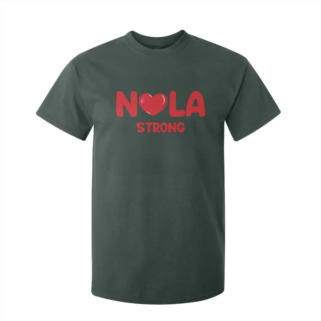 Nola Strong New Orleans Support T Shirt For Kid TS10 Dark Forest Green Print Your Wear
