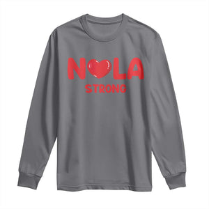 Nola Strong New Orleans Support Long Sleeve Shirt TS10 Charcoal Print Your Wear