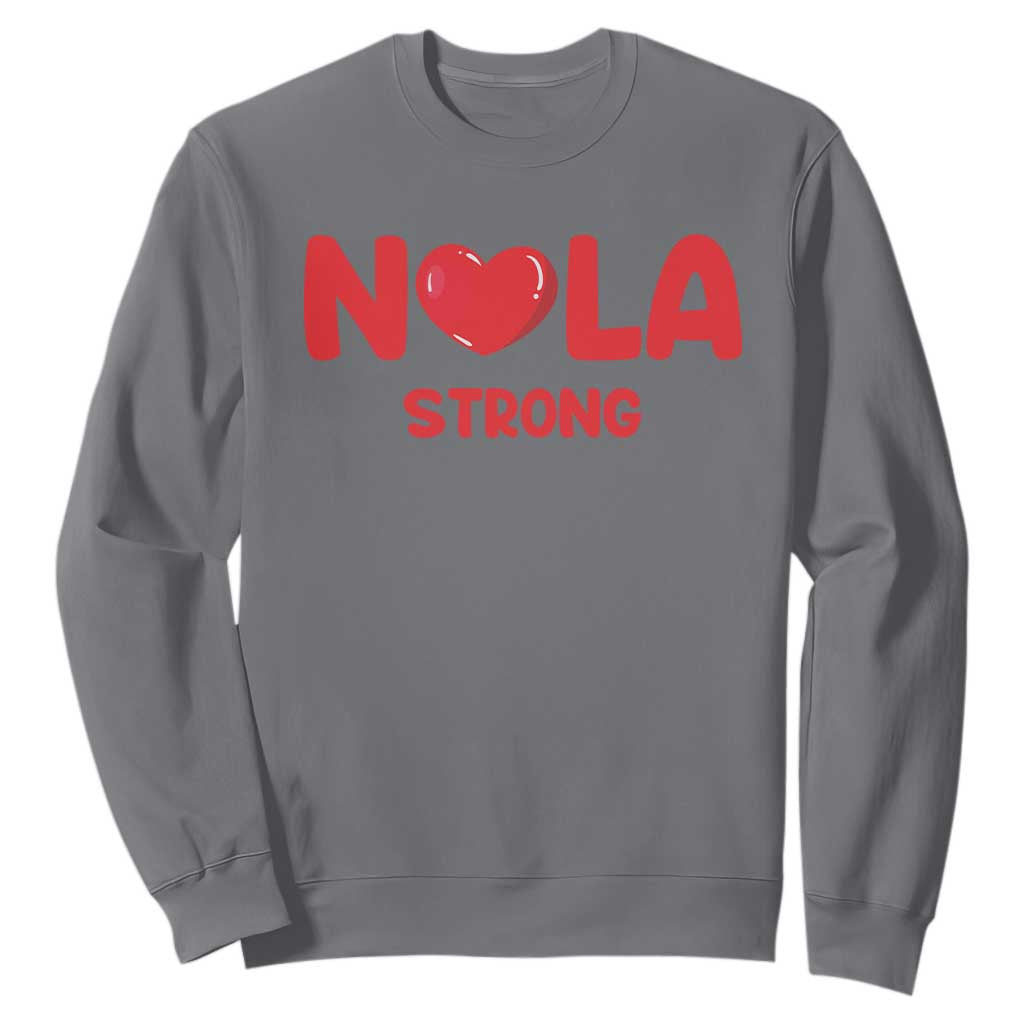 Nola Strong New Orleans Support Sweatshirt TS10 Charcoal Print Your Wear