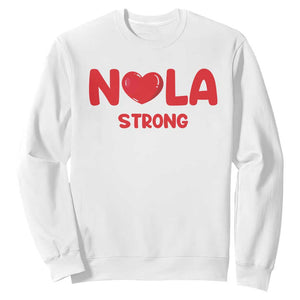 Nola Strong New Orleans Support Sweatshirt TS10 White Print Your Wear