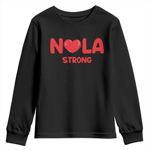 Nola Strong New Orleans Support Youth Sweatshirt TS10 Black Print Your Wear