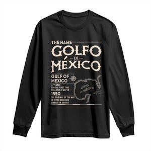 Gulf Of Mexico Long Sleeve Shirt 1672 Historic Map Coast Mexico Lover TS10 Black Print Your Wear