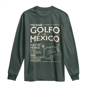 Gulf Of Mexico Long Sleeve Shirt 1672 Historic Map Coast Mexico Lover TS10 Dark Forest Green Print Your Wear