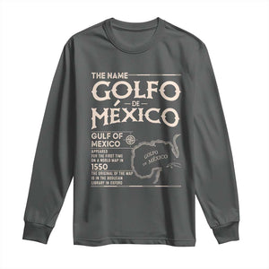 Gulf Of Mexico Long Sleeve Shirt 1672 Historic Map Coast Mexico Lover TS10 Dark Heather Print Your Wear