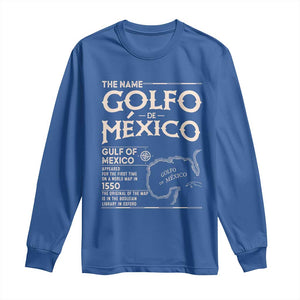 Gulf Of Mexico Long Sleeve Shirt 1672 Historic Map Coast Mexico Lover TS10 Royal Blue Print Your Wear