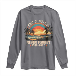 Gulf Of Mexico Long Sleeve Shirt Never Forget 1915 - 2025 Coast Texas Alabama Mississippi Florida Beach TS10 Charcoal Print Your Wear