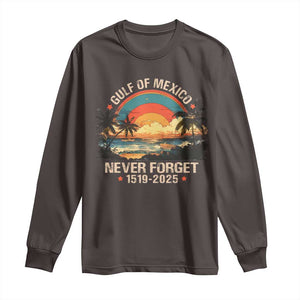 Gulf Of Mexico Long Sleeve Shirt Never Forget 1915 - 2025 Coast Texas Alabama Mississippi Florida Beach TS10 Dark Chocolate Print Your Wear