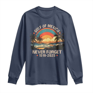 Gulf Of Mexico Long Sleeve Shirt Never Forget 1915 - 2025 Coast Texas Alabama Mississippi Florida Beach TS10 Navy Print Your Wear