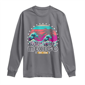 Gulf Of Mexico Long Sleeve Shirt Est. 1550 Retro Summer Vibes TS10 Charcoal Print Your Wear