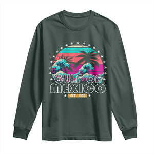 Gulf Of Mexico Long Sleeve Shirt Est. 1550 Retro Summer Vibes TS10 Dark Forest Green Print Your Wear