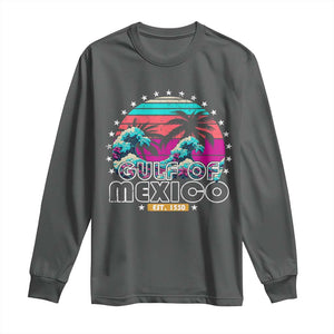 Gulf Of Mexico Long Sleeve Shirt Est. 1550 Retro Summer Vibes TS10 Dark Heather Print Your Wear