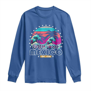 Gulf Of Mexico Long Sleeve Shirt Est. 1550 Retro Summer Vibes TS10 Royal Blue Print Your Wear