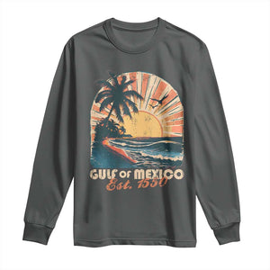 Gulf Of Mexico Long Sleeve Shirt Est. 1550 Sunny Vibes TS10 Dark Heather Print Your Wear