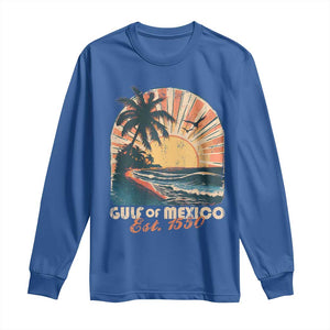 Gulf Of Mexico Long Sleeve Shirt Est. 1550 Sunny Vibes TS10 Royal Blue Print Your Wear