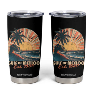 Gulf Of Mexico Tumbler Cup Est. 1550 Sunny Vibes TS10 Black Print Your Wear