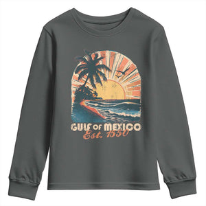 Gulf Of Mexico Youth Sweatshirt Est. 1550 Sunny Vibes TS10 Dark Heather Print Your Wear