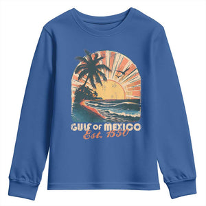 Gulf Of Mexico Youth Sweatshirt Est. 1550 Sunny Vibes TS10 Royal Blue Print Your Wear