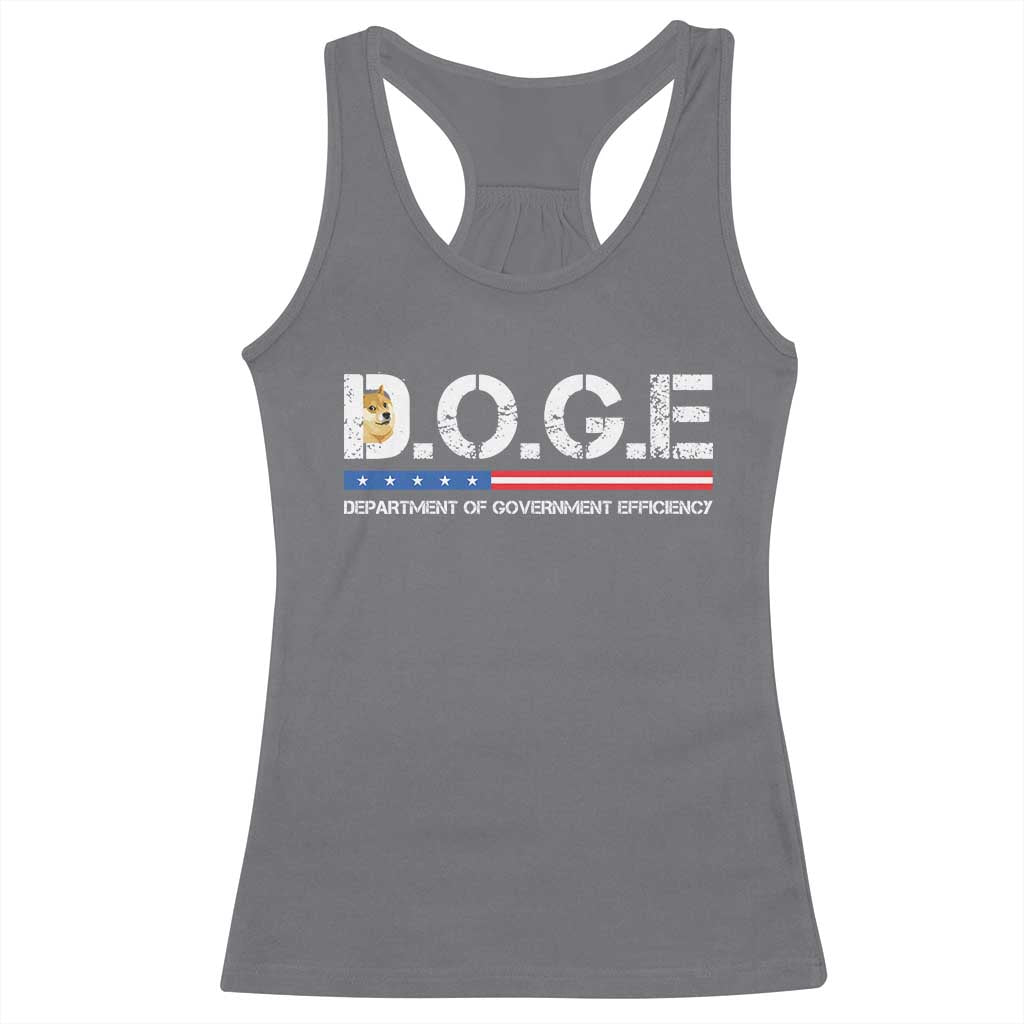 DOGE Department of Government Efficiency Racerback Tank Top TS10 Charcoal Print Your Wear