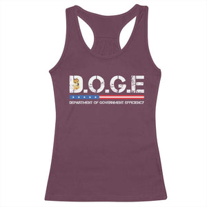 DOGE Department of Government Efficiency Racerback Tank Top TS10 Maroon Print Your Wear
