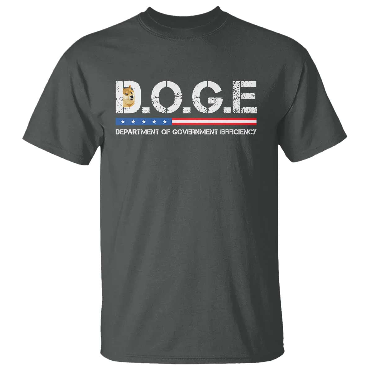 DOGE Department of Government Efficiency T Shirt TS10 Dark Heather Print Your Wear