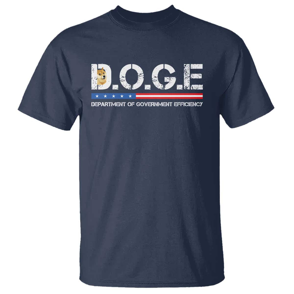 DOGE Department of Government Efficiency T Shirt TS10 Navy Print Your Wear