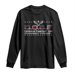 D.O.G.E. DOGE Department of Government Efficiency Long Sleeve Shirt American Flag Eagle TS10 Black Print Your Wear